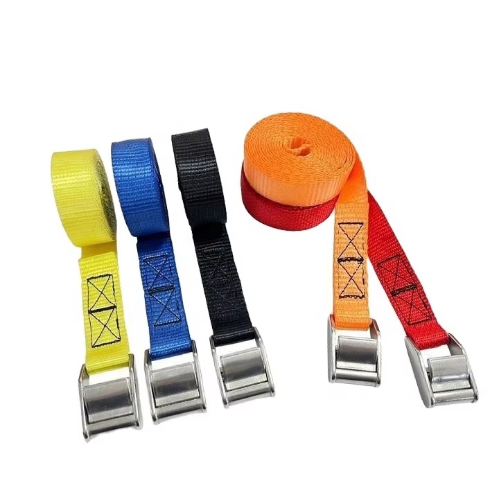 Cam buckle tie down for light load cargo securing